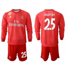 Real Madrid #25 Courtois Third Long Sleeves Soccer Club Jersey