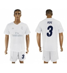 Real Madrid #3 Pepe Marine Environmental Protection Home Soccer Club Jersey