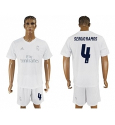 Real Madrid #4 Sergio Ramos Marine Environmental Protection Home Soccer Club Jersey