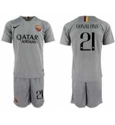 Roma #21 Gonalons Away Soccer Club Jersey