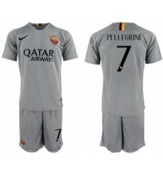 Roma #7 Pellegrini Away Soccer Club Jersey