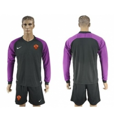 Roma Blank Black Goalkeeper Long Sleeves Soccer Club Jersey