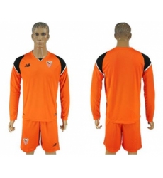 Sevilla Blank Orange Goalkeeper Long Sleeves Soccer Club Jersey