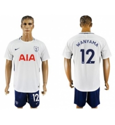 Tottenham Hotspur #12 Wanyama White Blue Soccer Club Jersey