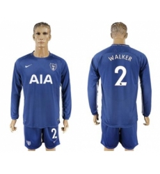 Tottenham Hotspur #2 Walker Away Long Sleeves Soccer Club Jersey