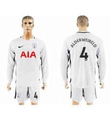 Tottenham Hotspur #4 Alderweireld Home Long Sleeves Soccer Club Jersey