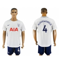 Tottenham Hotspur #4 Alderweireld White Blue Soccer Club Jersey