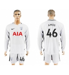 Tottenham Hotspur #46 Amos Home Long Sleeves Soccer Club Jersey