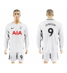 Tottenham Hotspur #9 Janssen Home Long Sleeves Soccer Club Jersey