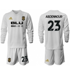 Valencia #23 Abdennour Home Long Sleeves Soccer Club Jersey