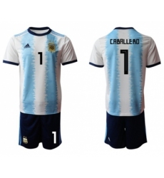 Argentina #1 Caballero Home Soccer Country Jersey