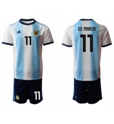 Argentina #11 Di Maria Home Soccer Country Jersey