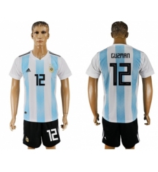 Argentina #12 Guzman Home Soccer Country Jersey