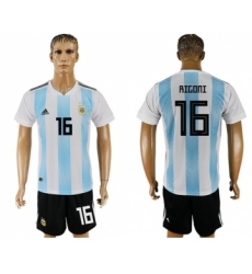 Argentina #16 Rigoni Home Soccer Country Jersey