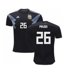 Argentina #26 Pavon Away Soccer Country Jersey