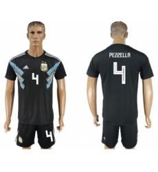Argentina #4 Pezzella Away Soccer Country Jersey