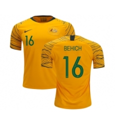 Australia #16 Behich Home Soccer Country Jersey
