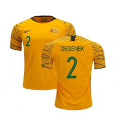 Australia #2 Degenek Home Soccer Country Jersey