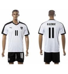 Austria #11 Harnik White Away Soccer Country Jersey