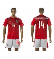 Austria #14 Baumgartlinger Red Home Soccer Country Jersey