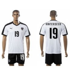 Austria #19 Hinterseer White Away Soccer Country Jersey