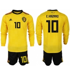 Belgium #10 E.Hazard Away Long Sleeves Soccer Country Jersey