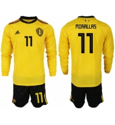 Belgium #11 Mirallas Away Long Sleeves Soccer Country Jersey