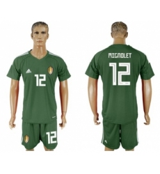 Belgium #12 Mignolet Green Goalkeeper Soccer Country Jersey