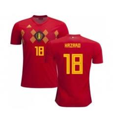 Belgium #18 Hazard Red Soccer Country Jersey
