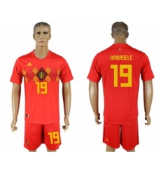 Belgium #19 Kabasele Red Soccer Country Jersey