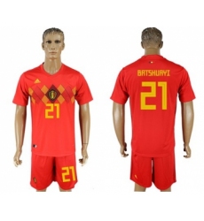 Belgium #21 Batshuayi Red Soccer Country Jersey