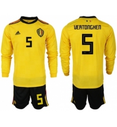 Belgium #5 Vertonghen Away Long Sleeves Soccer Country Jersey