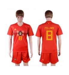 Belgium #8 Fellaini Red Soccer Country Jersey