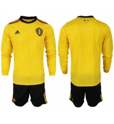 Belgium Blank Away Long Sleeves Soccer Country Jersey