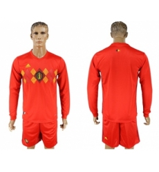 Belgium Blank Red Home Long Sleeves Soccer Country Jersey