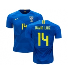 Brazil #14 David Luiz Away Soccer Country Jersey