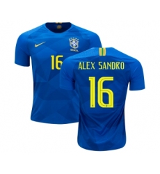 Brazil #16 Alex Sandro Away Soccer Country Jersey