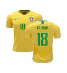 Brazil #18 Rafinha Home Soccer Country Jersey