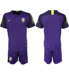 Brazil Blank Purple Goalkeeper Soccer Country Jersey