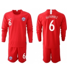 Chile #6 Gutierrez Home Long Sleeves Soccer Country Jersey