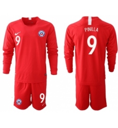 Chile #9 Pinilla Home Long Sleeves Soccer Country Jersey