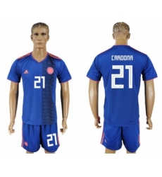 Colombia #21 Cardona Away Soccer Country Jersey