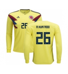 Colombia #26 A.Hurtado Home Long Sleeves Soccer Country Jersey