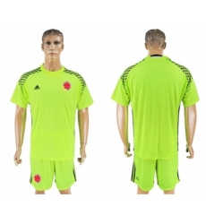 Colombia Blank Shiny Green Goalkeeper Soccer Country Jersey