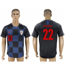 Croatia #22 Pivaric Away Soccer Country Jersey