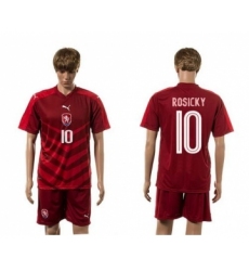 Czech #10 Rosicky Red Home Soccer Country Jersey