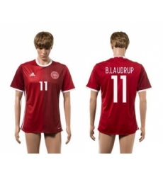 Danmark #11 B.Laudrup Red Home Soccer Country Jersey