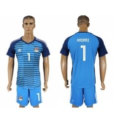 Egypt #1 Hadari Blue Goalkeeper Soccer Country Jersey