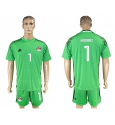 Egypt #1 Hadari Green Goalkeeper Soccer Country Jersey