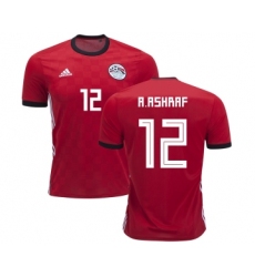 Egypt #12 A.Ashraf Red Home Soccer Country Jersey